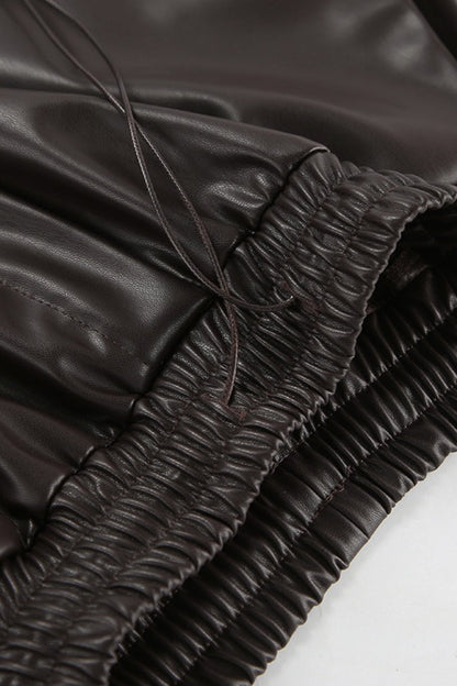 Fleece High Waist Straight Pants