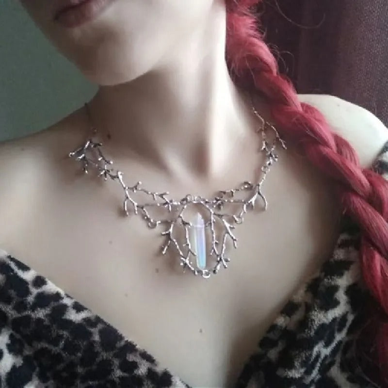Elegant Branch Crystal Necklace