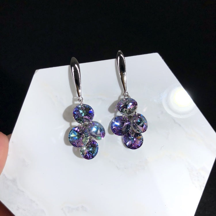 Elegant Purple Crystal Earrings