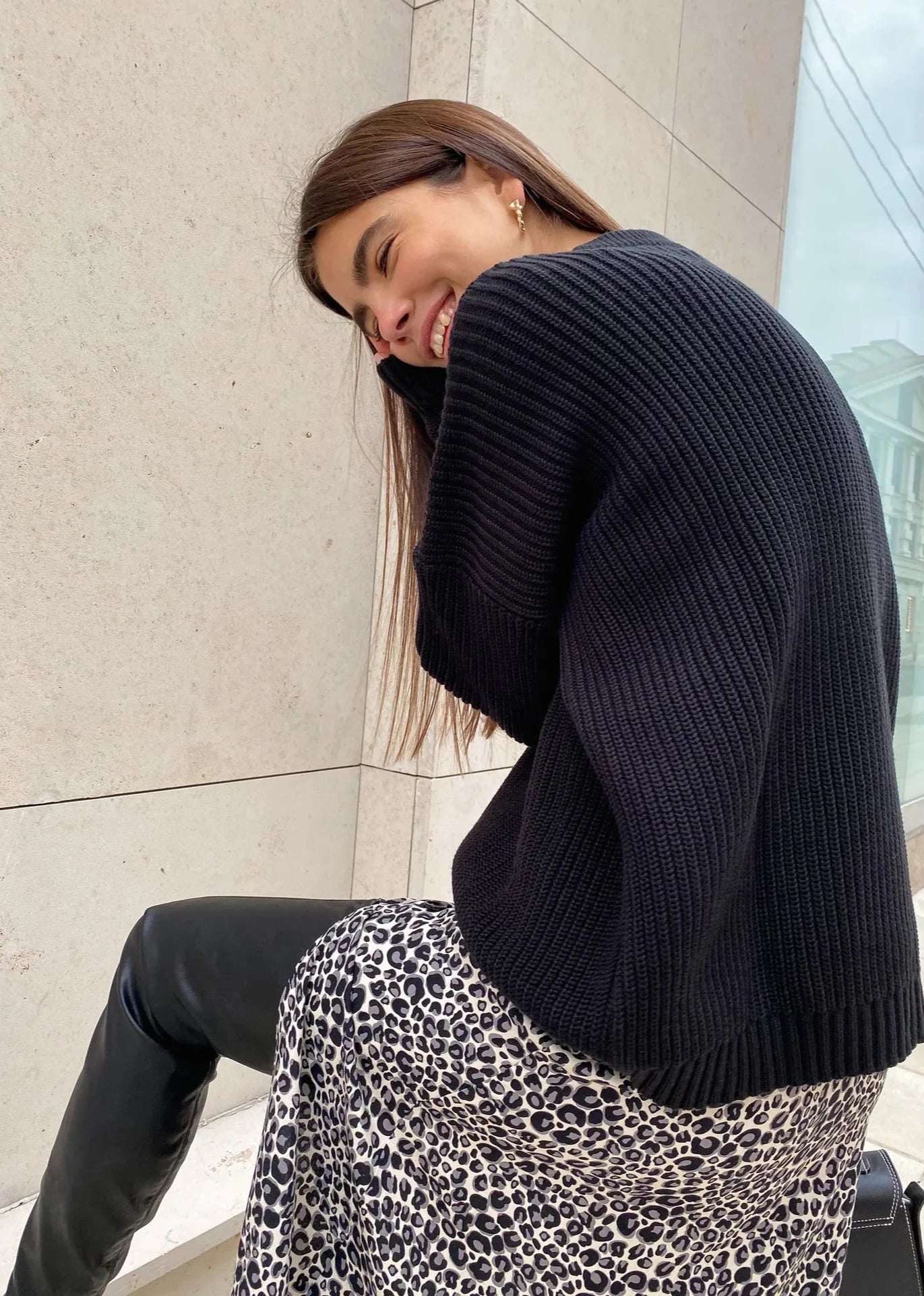 Vibrant Round Neck Oversized Sweater