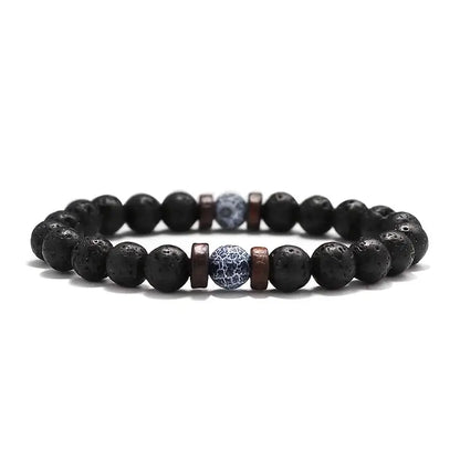 Earthy Stone Beaded Masculine Bracelet