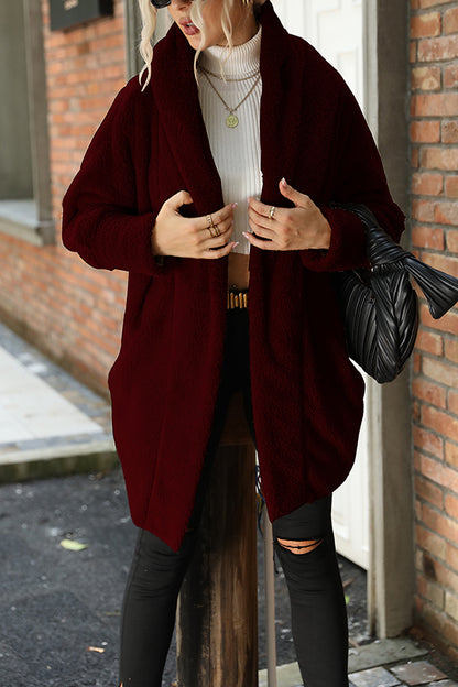 Color Double-faced Velvet Loose Long Coat