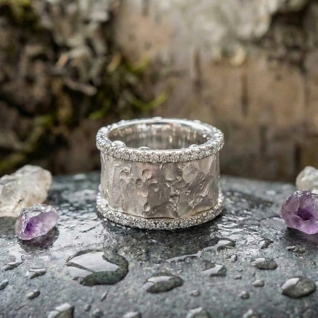 Vintage Silvered Zirconia Ring