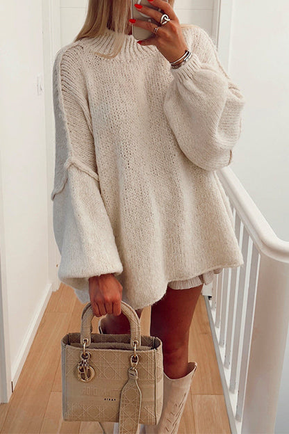Drop Shoulder Plain Pullover Sweater