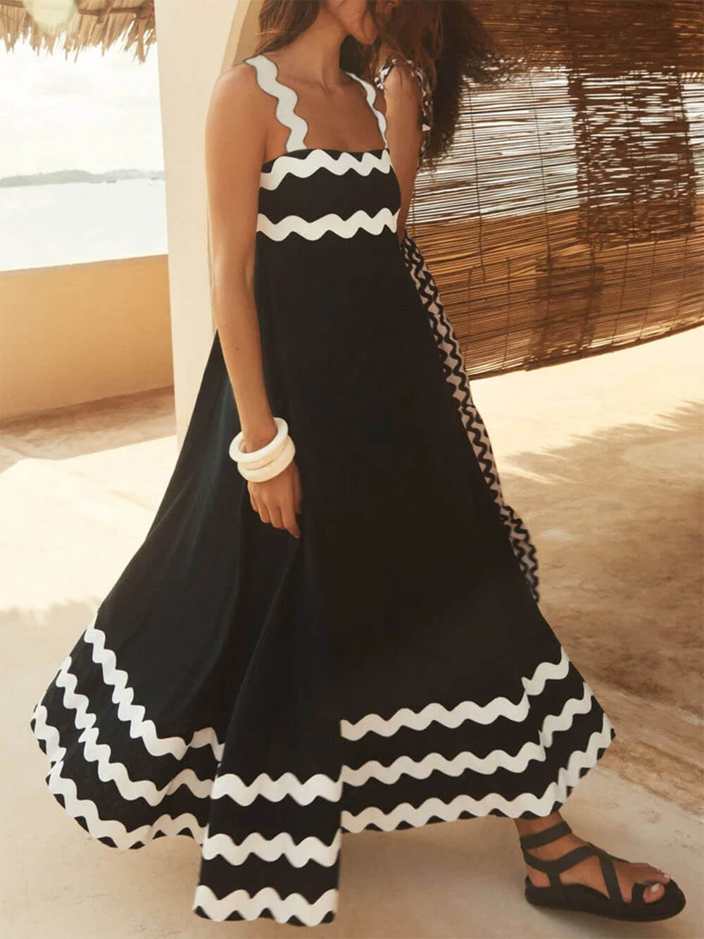 Coastal-waves Maxi Dress