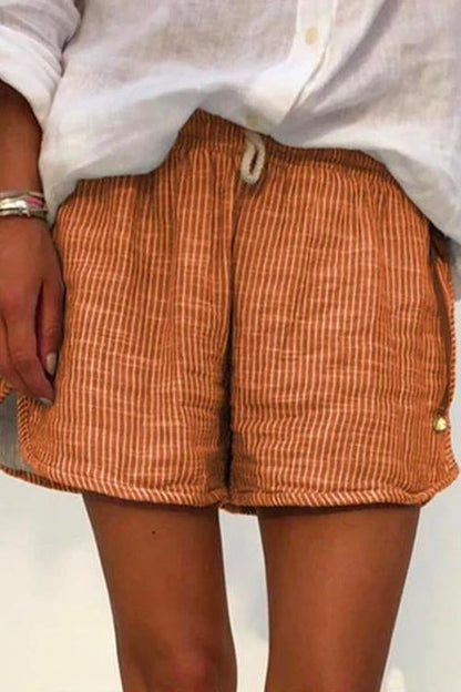 Style Drawstring Waist Striped Shorts