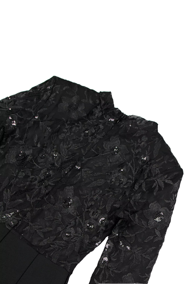 Simone Black Belted Lace Jumpsuit