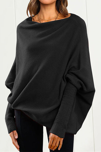 Batwing Sleeves Slouchy Knit Sweater