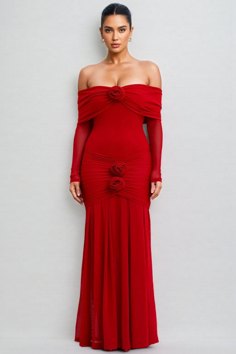 Mylesa Red 3d Maxi Dress