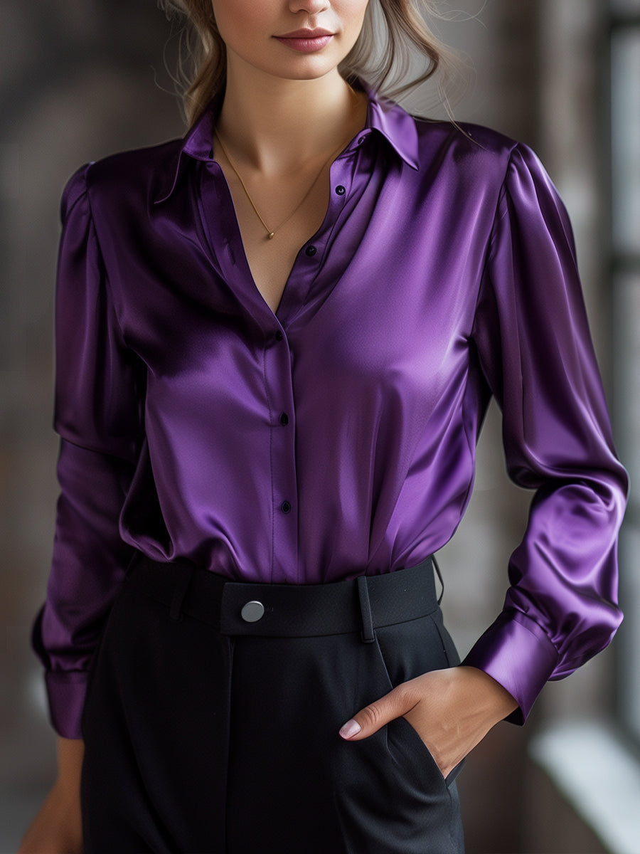 Lunasilk™ Satin Blouse — Effortless That Empowers You All Day