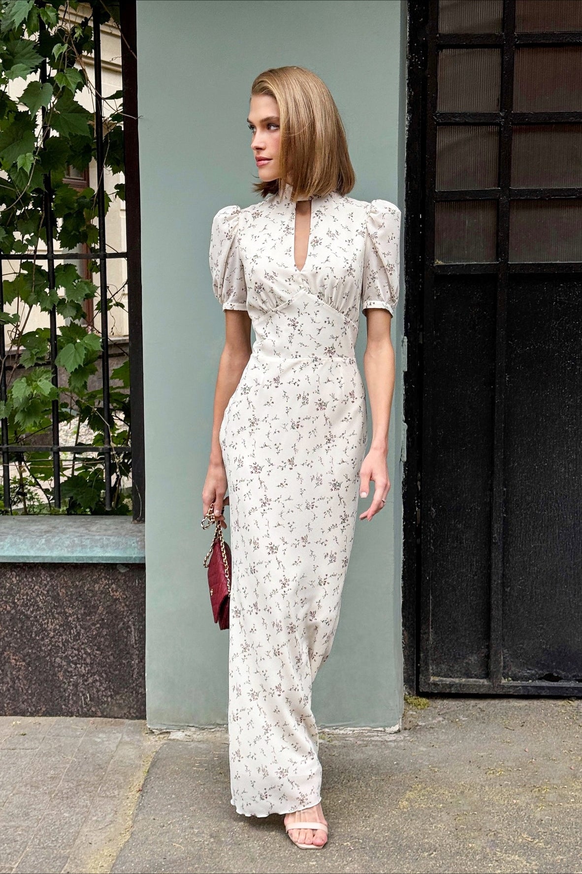 Deep V Bodycon Maxi Dress