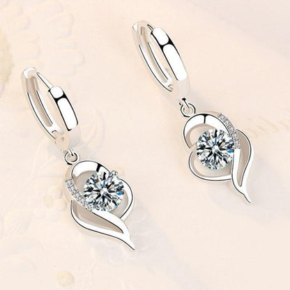 925 Sterling Silver and Zirconia Inlaid Earrings