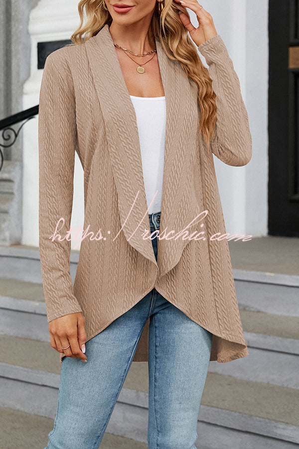 Long Sleeve Color Ruffle Loose Cardigan