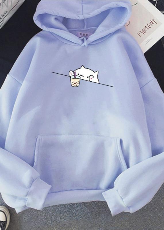 Adorable Cat Boba Hoodie - Soft & Cozy ’s Sweatshirt