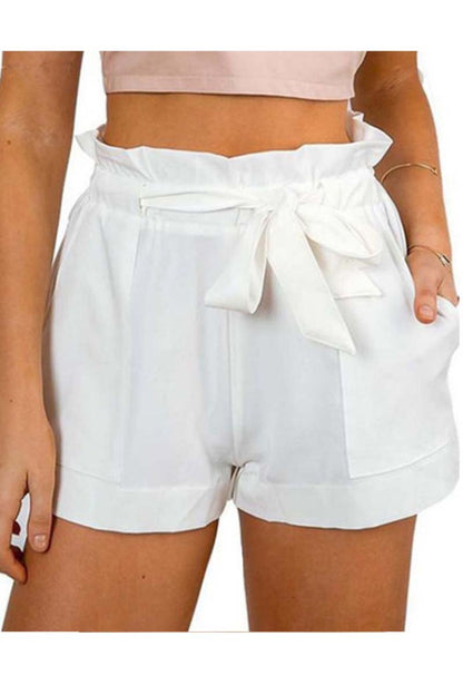 Wide Leg Shorts With Ruffle