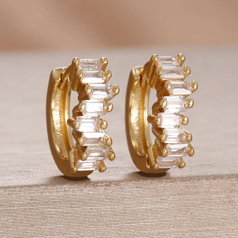 Elegant Crystal Hoop Earrings