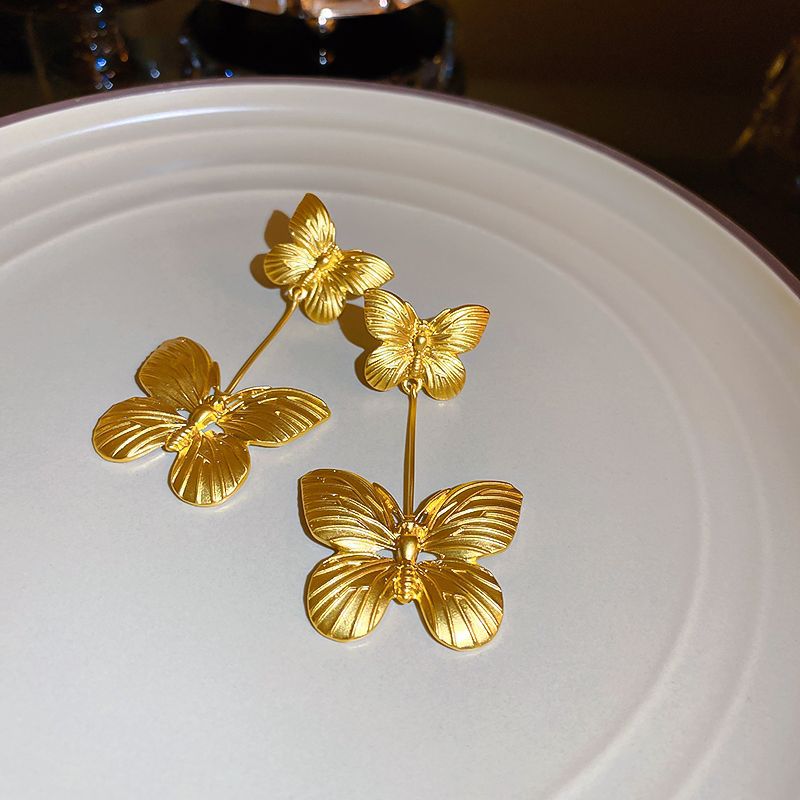 Gold Butterfly Earrings