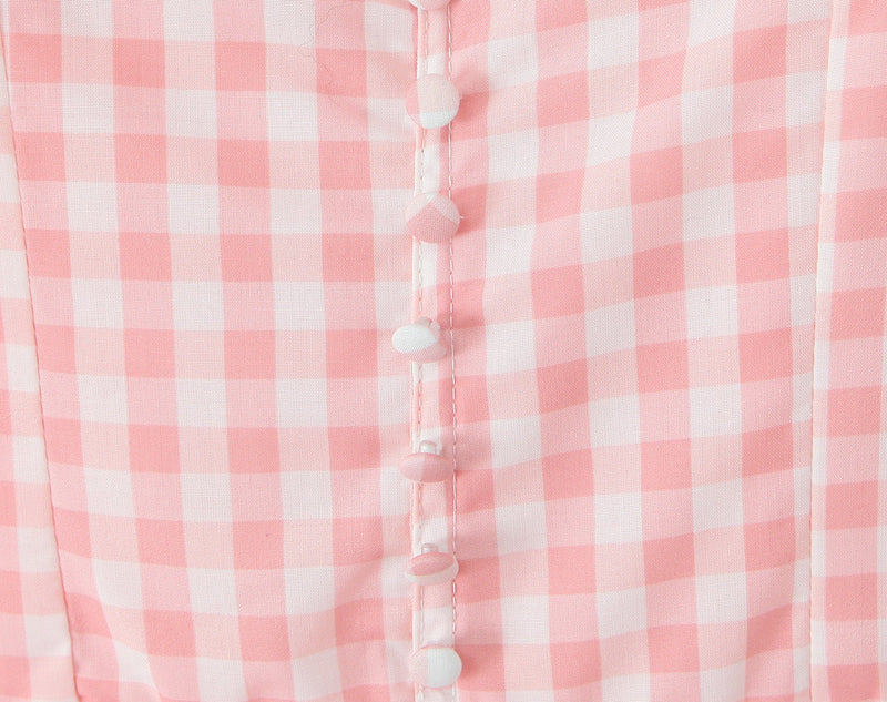 Pink Plaid Mini Dress