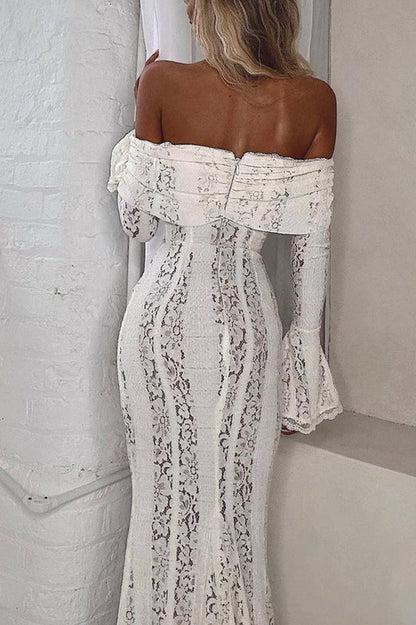 Belle Lace Off Shoulder Maxi Dress