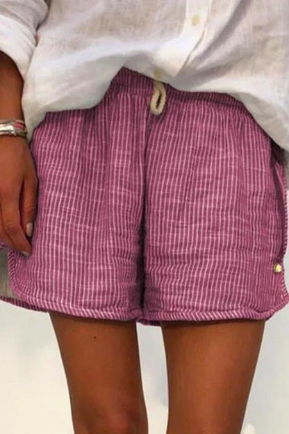Style Drawstring Waist Striped Shorts