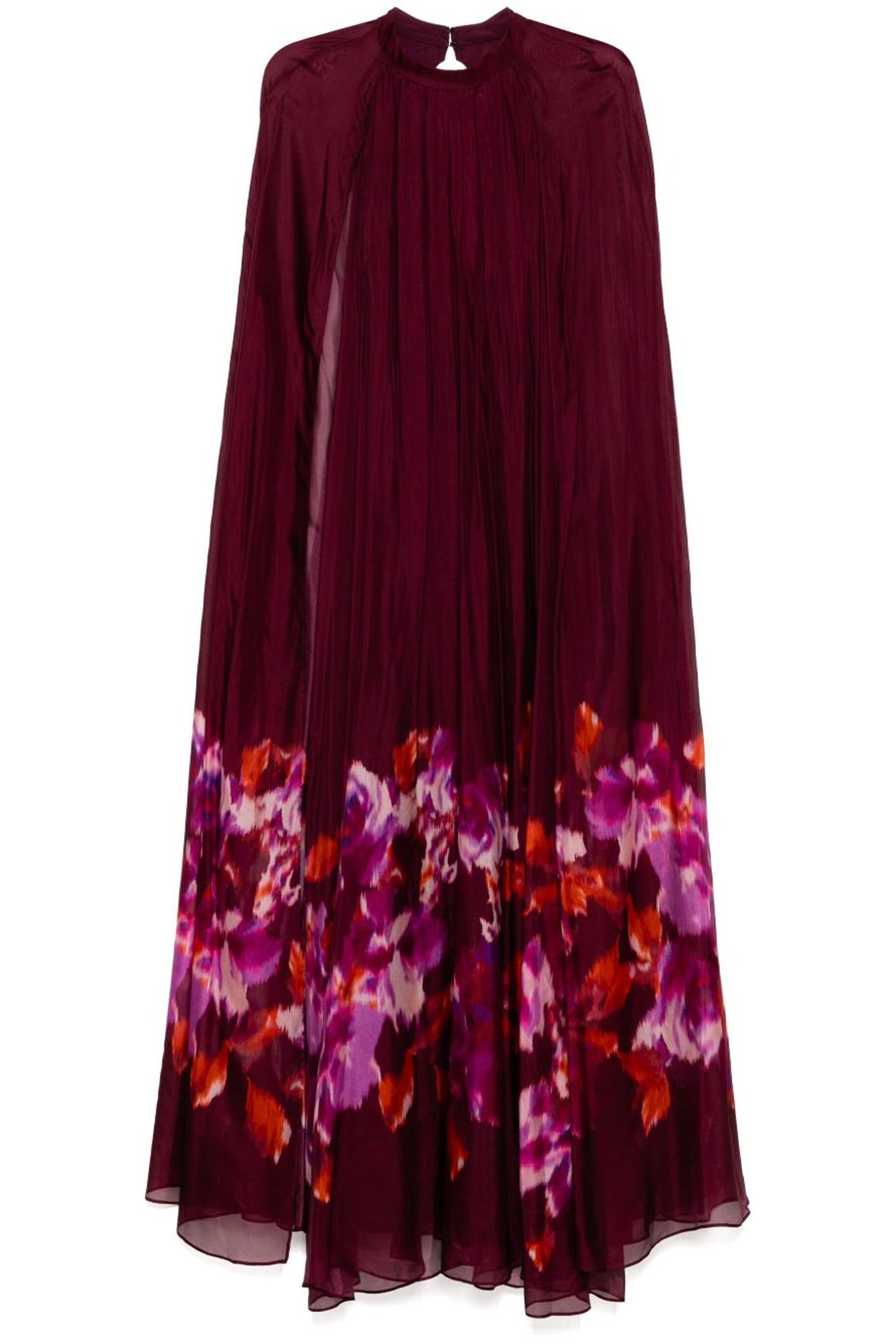 Sabrina Printed Cape Sleeve Maxi Dress