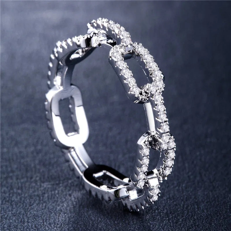 Elegant Crystal Square Eternity Ring