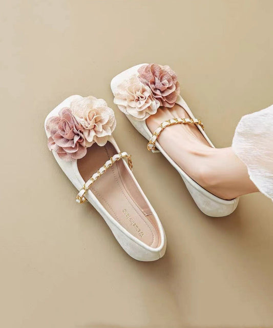 Boutique Comfortable Splicing Beige Flats Shoes