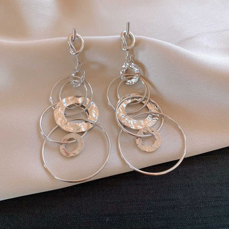 Modern Layered Circle Earrings