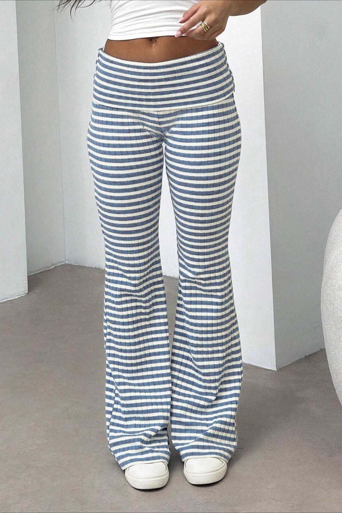Slim Stripe Flare Pants