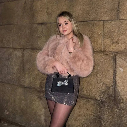 Winter Faux Fur Coat Spring New Long Sleeve Cardigan Female Street Warm Jacket Clothing