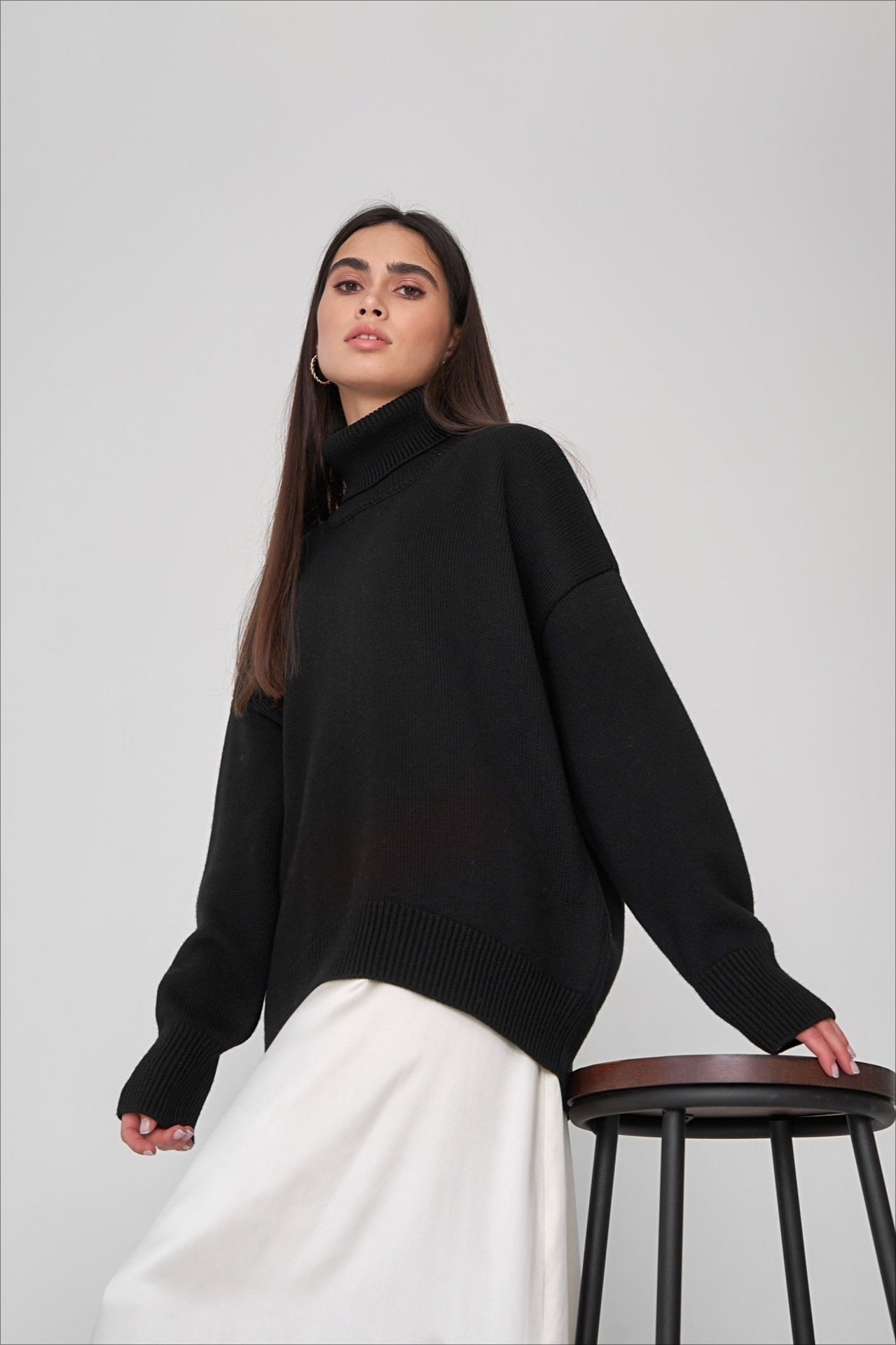 Basic Knit Turtleneck Sweater