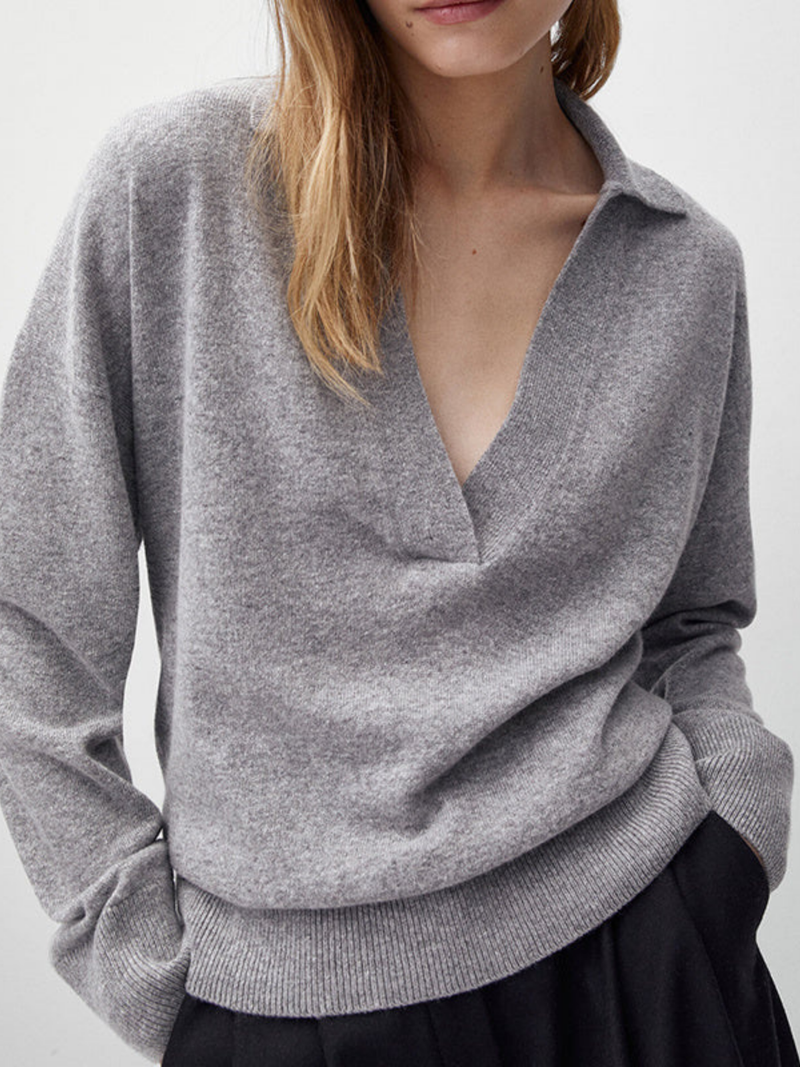 Polo Collar Knitted Sweater