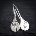 925 Sterling Silver Dandelion Leaf Earrings
