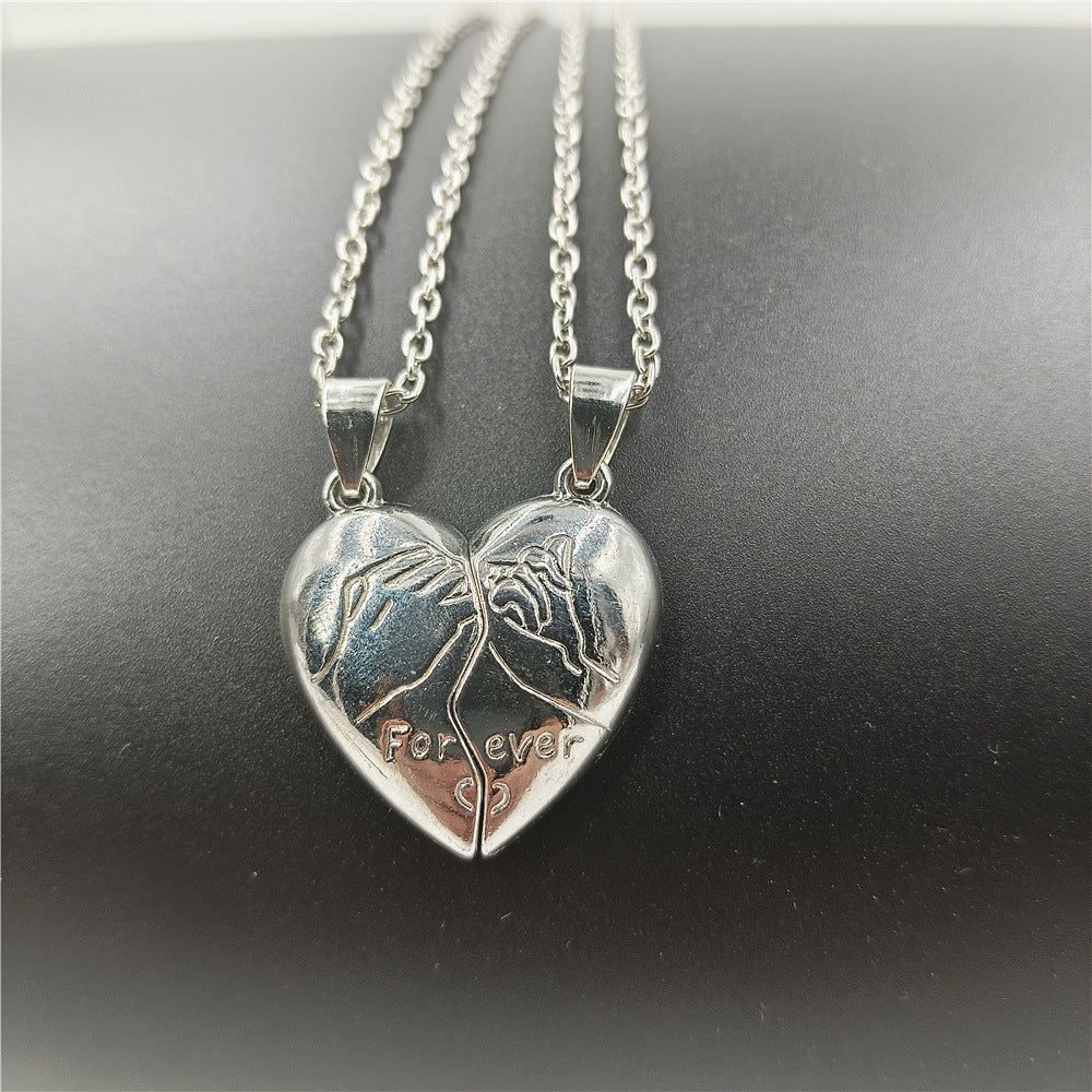 Romantic Split Heart Necklace