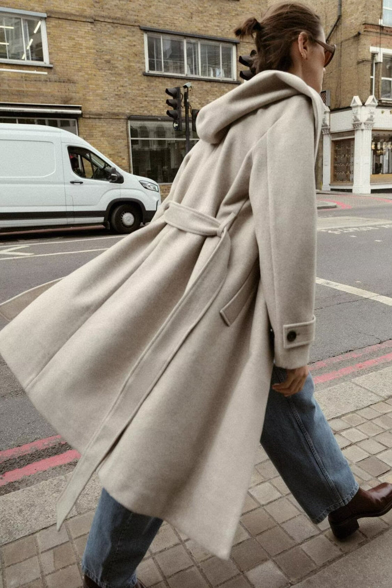 Soft Hooded Loose Fit Overcoat