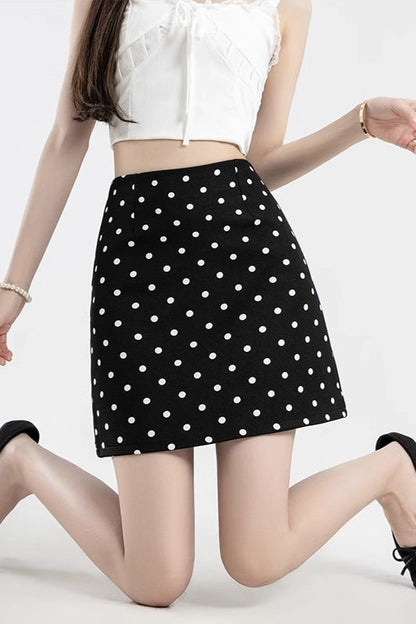 Polka Dot A-line Skirt