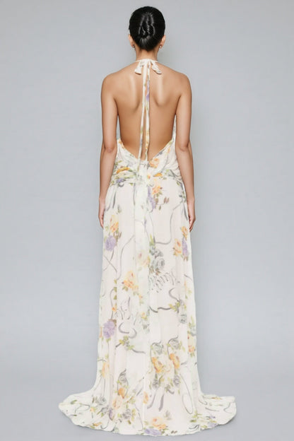 Umbek Print Ruffle Maxi Dress