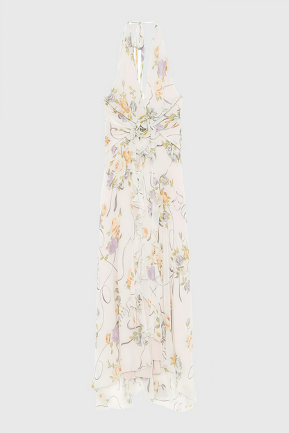 Umbek Print Ruffle Maxi Dress
