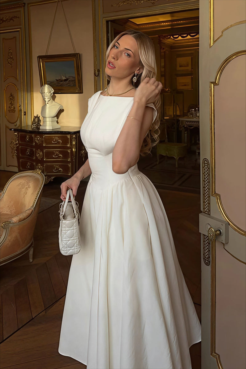 Minimalist Backless Swing Midi Dress