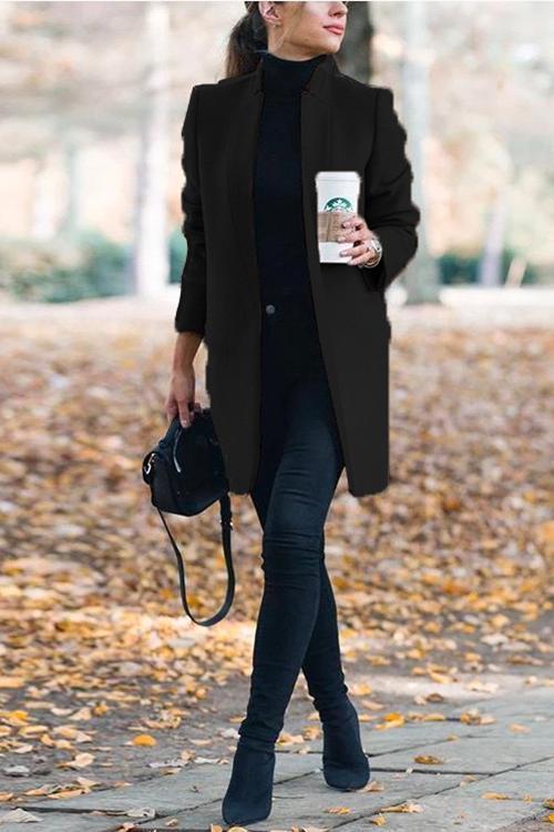 Rosamary Stand Collar Open Front Cardigan