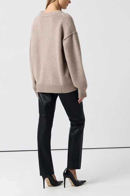 Round Neck Color Pullover Sweater