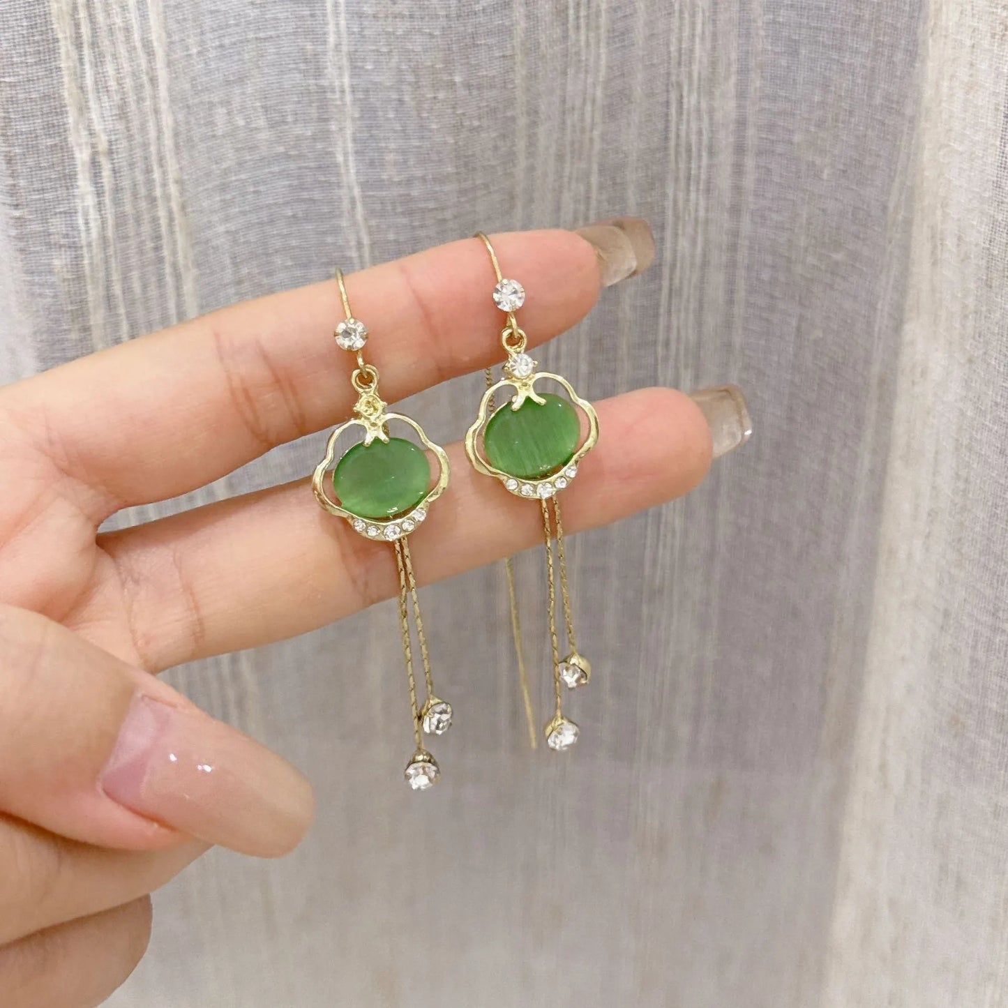 Elegant Jade Drop Earrings