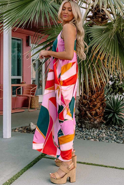 Print Slip Sleeveless Maxi Dress