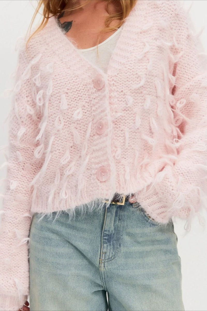Slouchy V-neck Tasseled Loose Sweater
