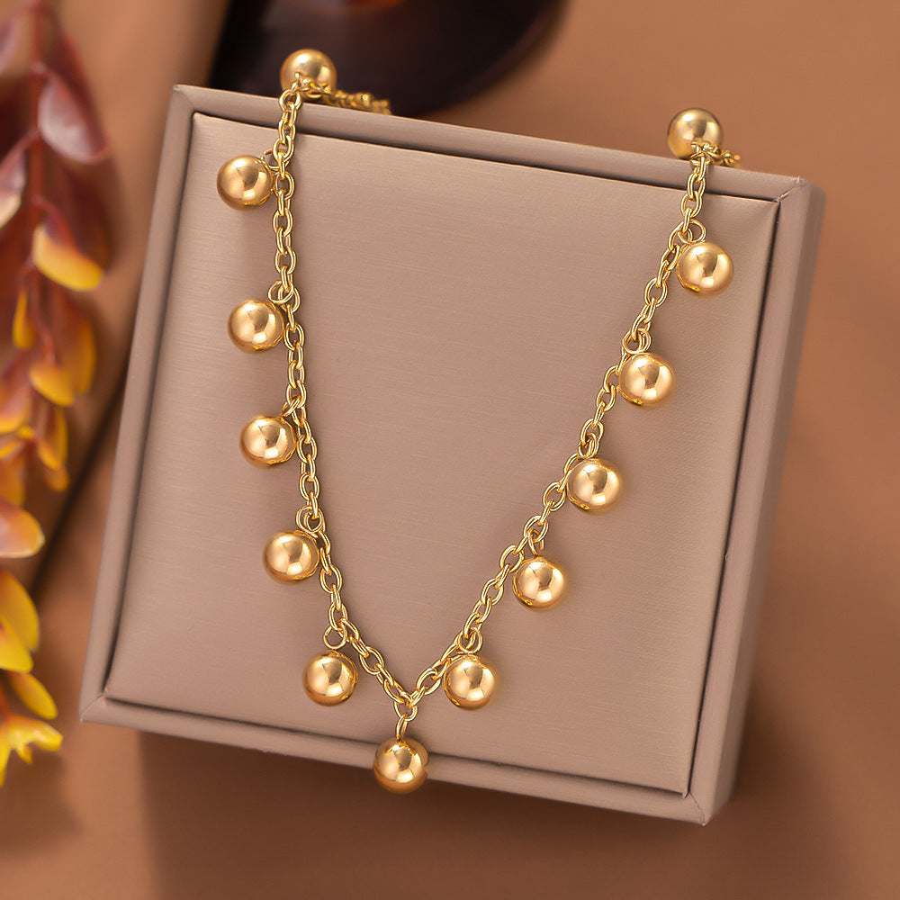 Gold Ball Charm Necklace