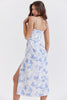 Blue Print Corset Midi Dress