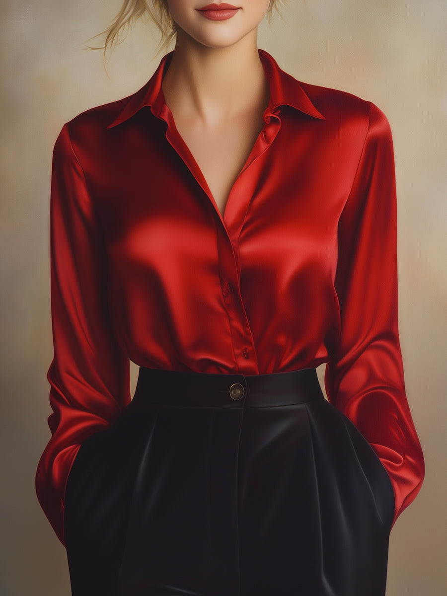 Lunasilk™ Satin Blouse — Effortless That Empowers You All Day