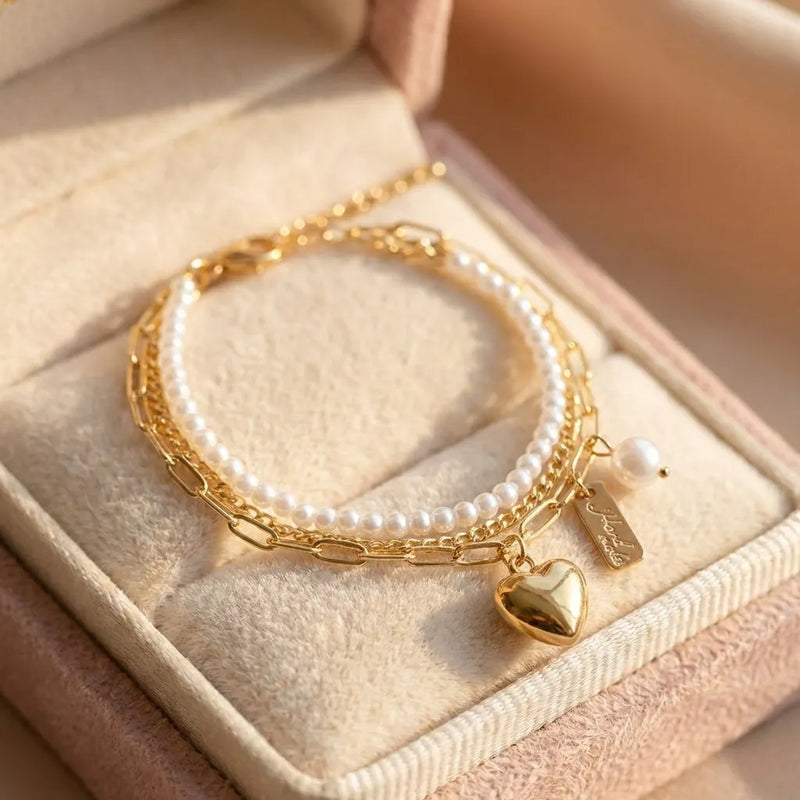 Vintage Charm Double Layer Pearl Bracelet