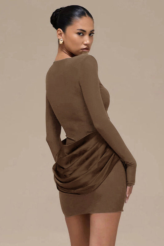 Color Ruched Bodycon Dress