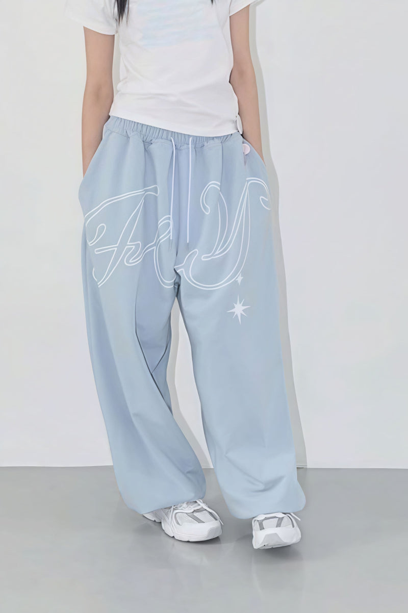 Hip Hop Graphic Baggy Straight Pants